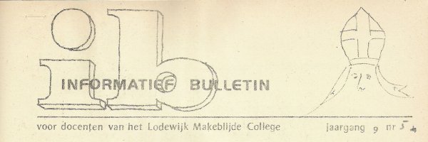 Tekening van sinterklaas in het logo van het I.B. door CN