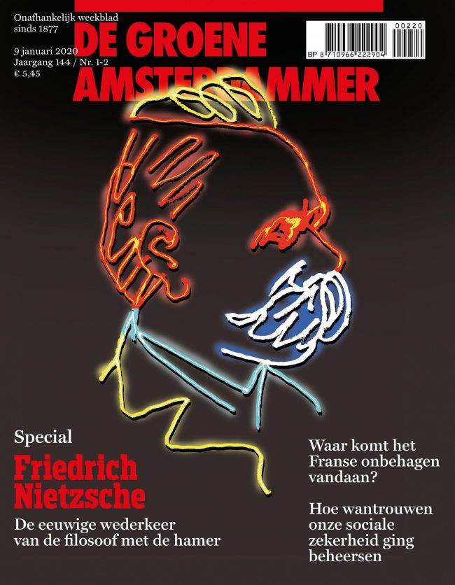 Omslag van 'Groene' met portret Nietzsche