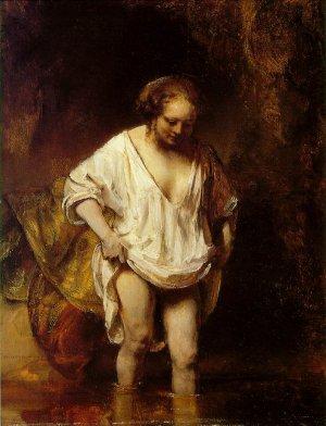 Rembrandt - Jonge vrouw badend in een beek