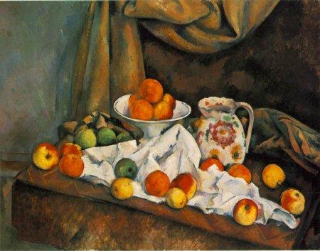 Cézanne - Fruitschaal, kan en fruit