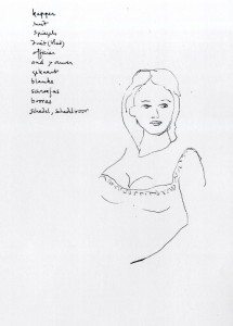 Tekening met termen uit 'horror'