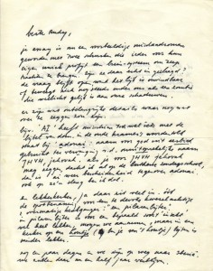 Facsimile van blz. 1 brief
