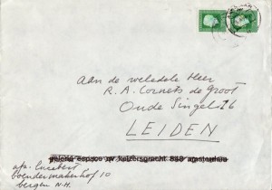 Versozijde enveloppe Lucebert 1978