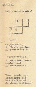 Rubriek Kantwit, met kruiswoordraadsel