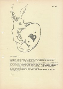 Tekening van paashaas voor aprilnummer