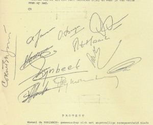 Door collega's ondertekende petitie