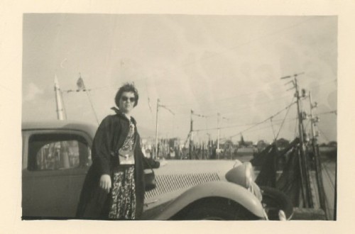 'Onze auto'. Augustus 1956, Zeebrugge.