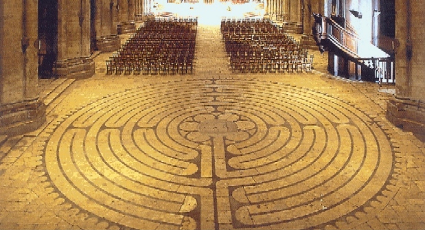 Labyrint in de kathedraal van Chartres.