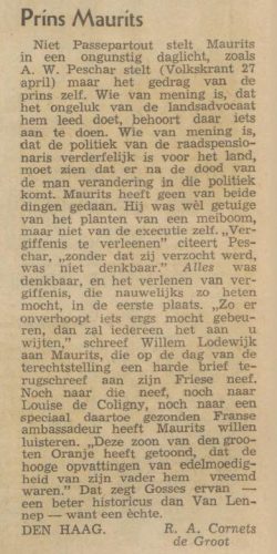 Facsimile van krantenknipsel