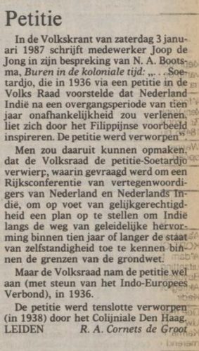 Facsimile van krantenknipsel